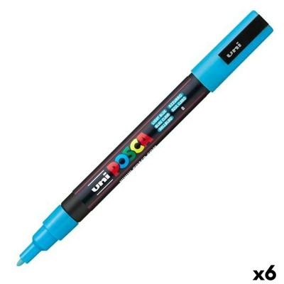 Markeerstift POSCA PC-3M Blauw Licht Blauw (6 Stuks)