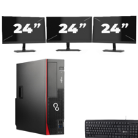 Fujitsu Esprimo D757 SFF - Intel Core i5-6e Generatie - 8GB RAM - 256GB SSD - Windows 11 + 3x 24 inch Monitor