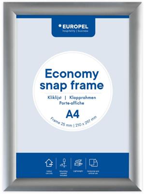 Europel clicklijst Economy, lijst 25 mm, ft A4, zilver
