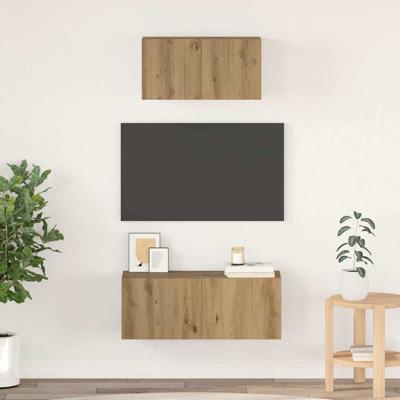 Tv-meubelset 2 pcs artisanaal eikenkleurig 80 x 30 x 30 cm