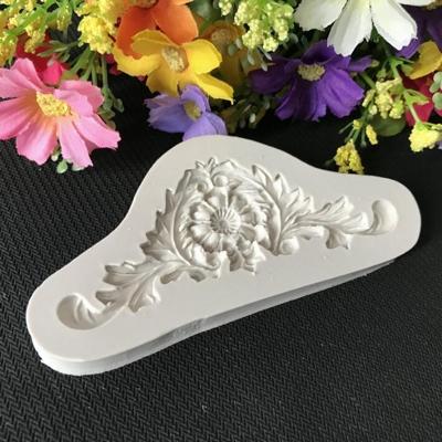2 PC'S Vintage reliëf fondant siliconen mal Hof Lace bloem Vine DOY bakken cake tool (grijs)