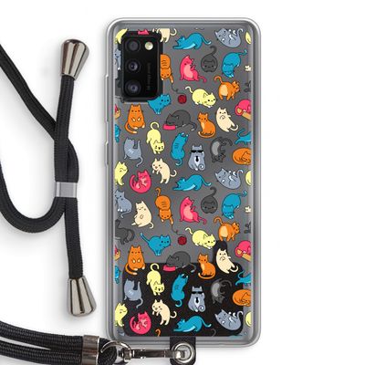 Kleurrijke katten: Samsung Galaxy A41 Transparant Hoesje met koord