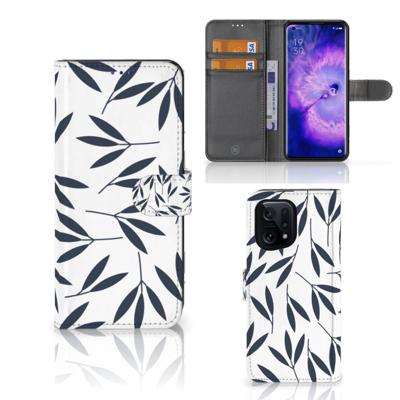 OPPO Find X5 Hoesje Leaves Blue