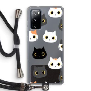 Katten: Samsung Galaxy S20 FE / S20 FE 5G Transparant Hoesje met koord