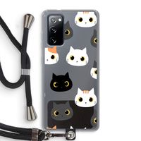 Katten: Samsung Galaxy S20 FE / S20 FE 5G Transparant Hoesje met koord