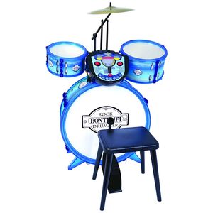 Bontempi drumstel RockDrummer met tutor 4-delig donkerblauw