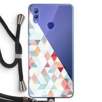 Gekleurde driehoekjes pastel: Honor Note 10 Transparant Hoesje met koord