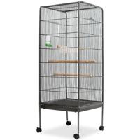 Vogelkooi 54x54x146 cm staal zwart - thumbnail