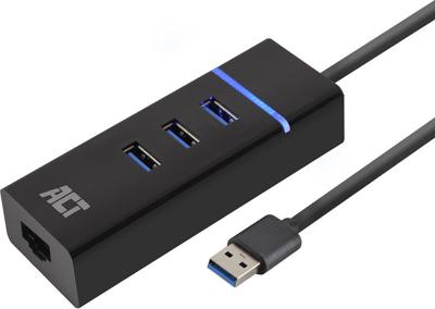 USB 3.0 hub 3x USB A + 1x RJ45 gigabit ethernet ACT AC6310