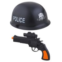 Kinderen speelgoed verkleed wapen en helm set voor politie agenten 2-delig - thumbnail