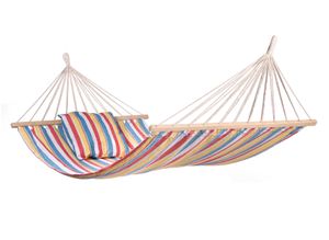'Cabrera' Spreaderbar Eénpersoons Hangmat - 120 kg - Veelkleurig - Spreidstang - 123 Hammock