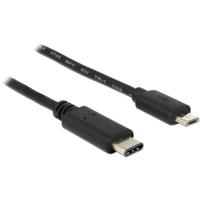 Delock USB-kabel USB 2.0 USB-micro-B stekker, USB-C stekker 0.50 m Zwart 83333
