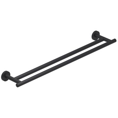 Handdoekrek IVY Dubbel Wandmodel 60 cm Mat Zwart PED IVY