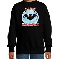 Happy Halloween vleermuis verkleed sweater zwart voor kinderen - thumbnail