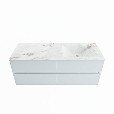 MONDIAZ VICA-DLUX 130cm badmeubel onderkast Clay 4 lades. Inbouw wastafel CLOUD rechts zonder kraangat, kleur Frappe.
