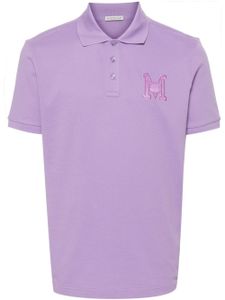 Moncler polo en coton à patch logo - Violet