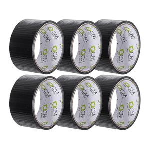 Duct tape - zwart - 6x rol - 48mm x 10m - binnen/buiten