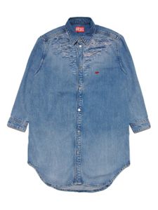 Diesel Kids robe en jean Deblex-FS-J à effet usé - Bleu