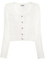 GANNI cardigan en maille ajourée - Blanc GANNI cardigan en maille ajourée - Blanc