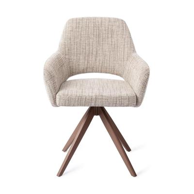 Jesper Home Yanai eetkamerstoel Caramel Grid turn brown