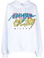 MSGM hoodie en coton à logo imprimé - Bleu