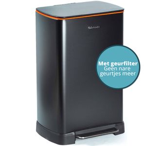 Homra Koniq Prullenbak met pedaal - 30 liter - Zwart