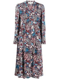 DVF Diane von Furstenberg robe mi-longue à fleurs - Rouge