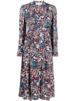 DVF Diane von Furstenberg robe mi-longue à fleurs - Rouge