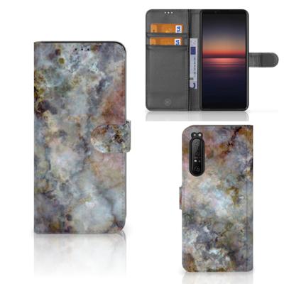 Sony Xperia 1 II | Bookcase | Marmer Grijs