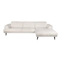 by fonQ Flair Hoekbank met Chaise Longue Rechts- Rib - Crème