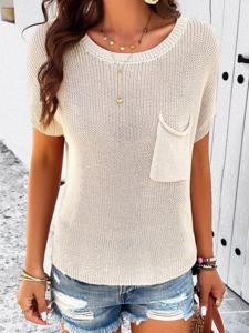 Loose Crew Neck Casual Plain Sweater