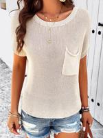 Loose Crew Neck Casual Plain Sweater