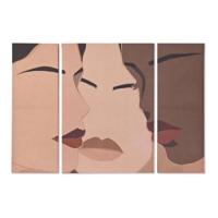 Canvas DKD Home Decor Canvas Hout MDF 140 x 3,8 x 100 cm (3 Onderdelen)