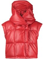 Goen.J gilet matelassé en cuir vegan - Rouge - thumbnail