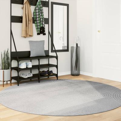 VidaXL Vloerkleed iza laagpolig scandinavisch ø 200 cm grijs