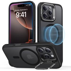 iPhone 16 Pro Max Classic Hybrid Case with Stash Stand (HaloLock) Frosted Black