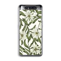 Wit bloemenpatroon: Samsung Galaxy A80 Transparant Hoesje