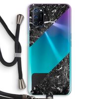 Zwart marmer: Oppo A92 Transparant Hoesje met koord