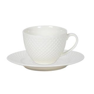 Kop met schotel Diamond porselein 220 ml 6 stuks