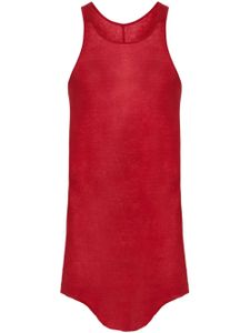 Rick Owens débardeur long en coton - Rouge