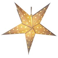 Verlichte kerstster - wit - 60 cm - op batterijen - 10 leds warm wit?- papier