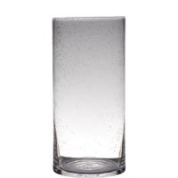 Hakbijl Glas Vaas - cilinder vorm - transparant - 40 x 19 cm - glas - vazen