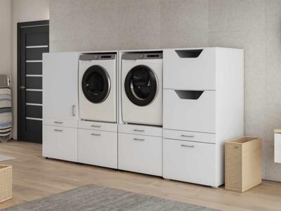 Kast WASHING 2 machines met kast 1 deur 2 lades 1 kast voor wasgoed MEDIUM