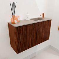 Toiletmeubel Mondiaz Joya Dlux | 70 cm | Meubelkleur Ruby | Faye wastafel Saba Wasbak Rechts | 1 kraangat