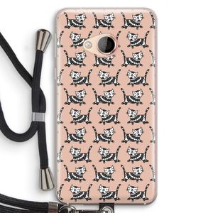 Zwarte poes: HTC U Play Transparant Hoesje met koord