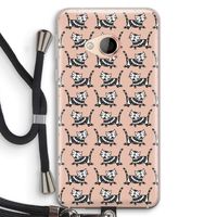 Zwarte poes: HTC U Play Transparant Hoesje met koord