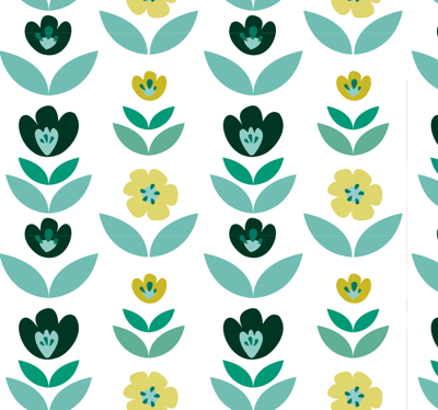 Natuur behang bloemen in groen