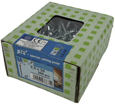 pgb-Europe PFS+ | Spaanplaatschroef PFS+ VZK-T Ø 3,5x30 Zn - PFWVTV001003500303