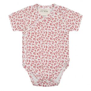 Little Indians romper Leopard meisjes katoen roze/wit maat 74