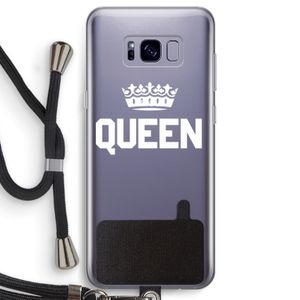 Queen zwart: Samsung Galaxy S8 Transparant Hoesje met koord